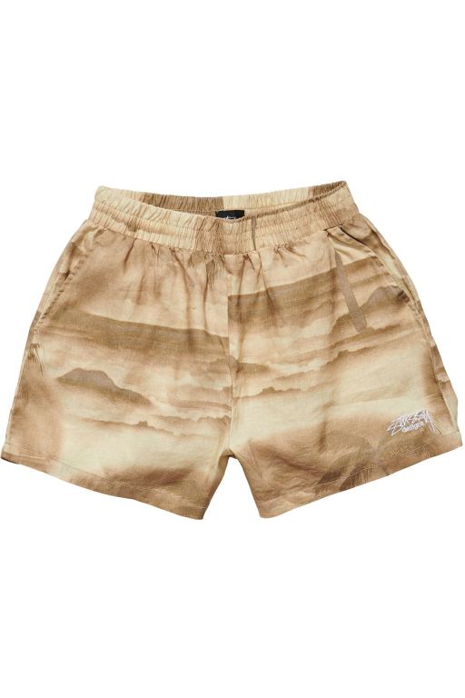 Stussy Womens Island Linen Shorts Yellow - INRPW7960